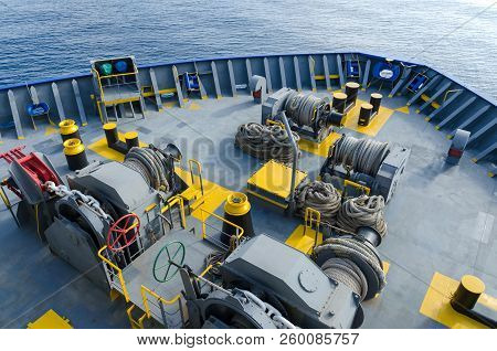 Mooring Station On The Forecastle Of The Vessel