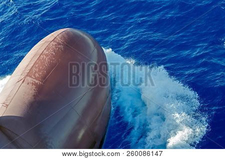 Bow Of The Vessel Is Cleave The Sea Water