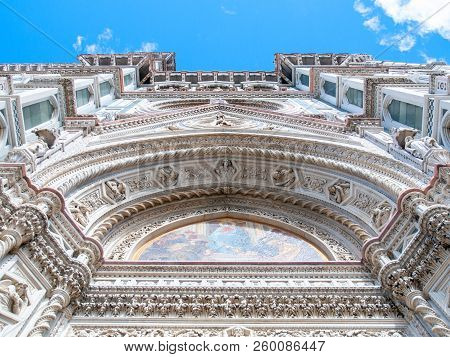 Main Portal Of Florence Catherdal, Cattedrale Di Santa Maria Del Fiore Or Il Duomo Di Firenze, With 