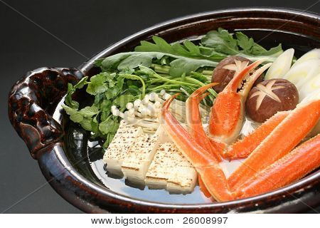 Krabí nabemono, japonský parník misky