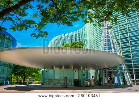 Tokyo, Japan - April 26 2018: The National Art Center In Roppongi - An Art Museum Displays Contempor