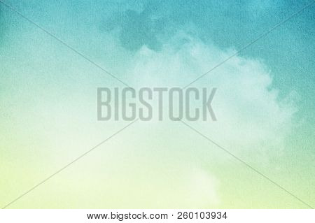 Cloudy Skay With Pastel Gradient Color And Grunge Paper Texture, Nature Abstract Background