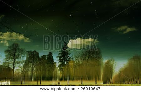 Imaginary world - water reflection background