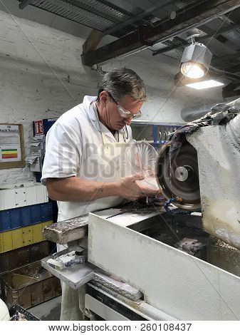 In The Cutting And Sculpting Department Of The House Of Waterford Crystal In Ireland