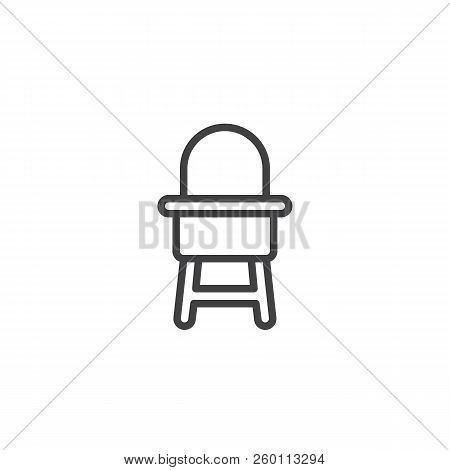 Baby Chair Outline Icon. Linear Style Sign For Mobile Concept And Web Design. Baby Highchair Simple 