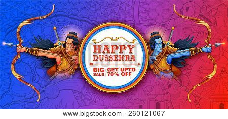 Lord Rama And Laxmana In Navratri Festival Of India Sale Promotion Ans Advertisement Poster For Happ