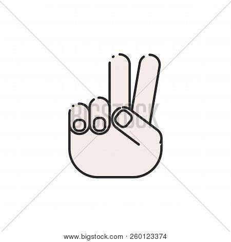 Flat Icon Of A Hand. Two Thumbs Up. Vector Illustration.