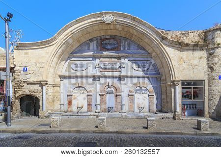 Tel Aviv, Israel - September 17, 2017: It Is The Fountain Sabil Suleiman At The Al Mahmudiya Mosque 