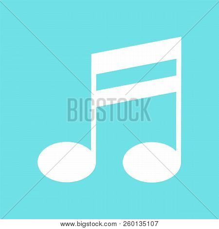 Double Bar Music Note Icon. Flat Illustration Of Double Bar Music Note Icon For Web Design