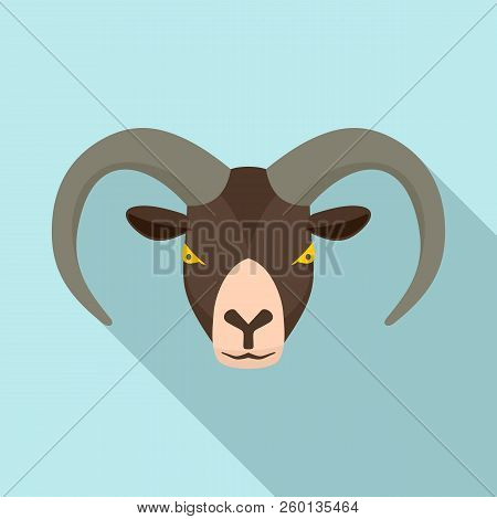 Ram Head Icon. Flat Illustration Of Ram Head Icon For Web Design