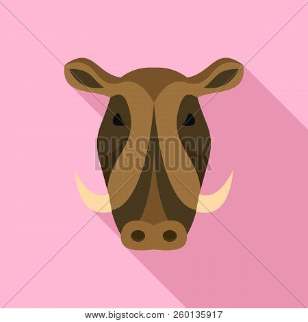 Wild Pig Icon. Flat Illustration Of Wild Pig Icon For Web Design