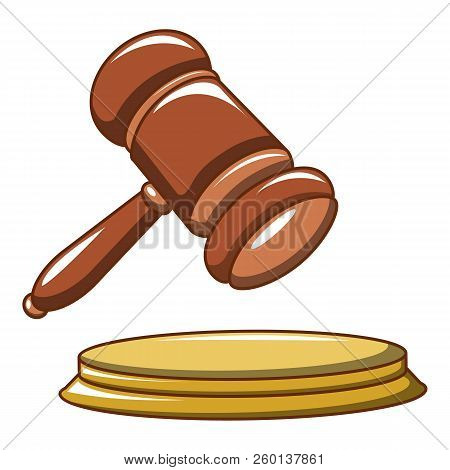 Hammer Of The Judge Icon. Cartoon Of Hammer Of The Judge Icon For Web Design Isolated On White Backg