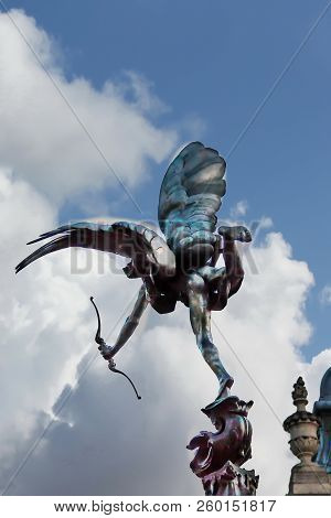 Eros Love Statue At Piccadilly Circus. Sculptor Alfred Gilberti (1892)