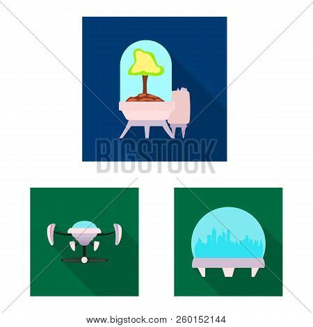 Vector Design Of Mars And Space Icon. Set Of Mars And Planet Vector Icon For Stock.