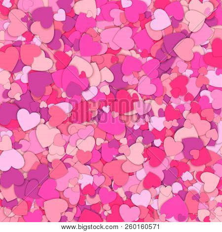 Valentines Day Background. Confetti Hearts Petals Falling. Background Of Colorful Hearts. Love Conce