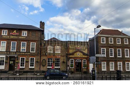 London,uk - June 9, 2015: George & Devonshire Pub At Historic Buildings On Burlington Line Street . 