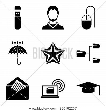 Scrivener Icons Set. Simple Set Of 9 Scrivener Icons For Web Isolated On White Background