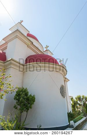 Greek Orthodox Monastery Of The Twelve Apostles In Capernaum (cafarnaum) Located On The Coast Of The