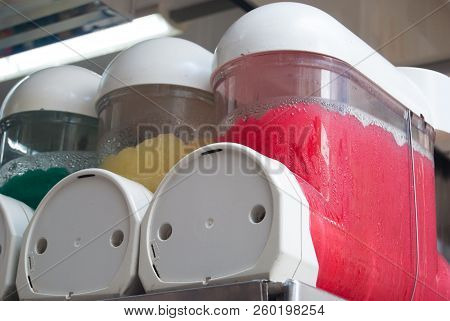 Strawberry Lemon And Mint Of Italian Granita Selling In The Street