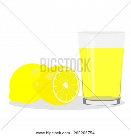 Healthy Lifestyle. Freshly Squeezed Juice In A Glass. Lemon. Lem