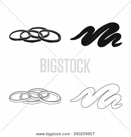 Vector Illustration Of Burger And Sandwich Sign. Set Of Burger And Slice Stock Vector Illustration.