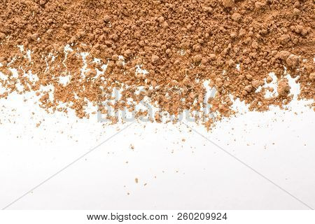 Cosmetic Background, Minerl Clay Texture. Mask Dry Clay For Facecare And Bodycare. Isolated On A Whi