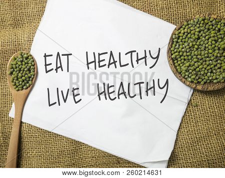 Good Healthy Food Concept, Health Lifestyle Motivational Inspirational Quotes, Words Typography Top 
