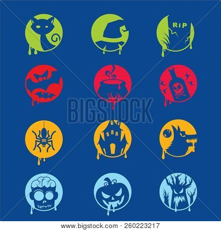 Design Icons With Halloween Themes - Silhouette Icons Templates Set