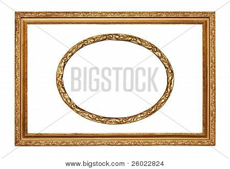 Two Golden Frames With Clipping Path