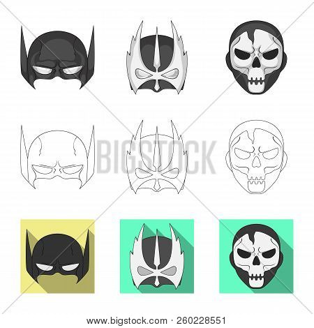 Vector Design Of Hero And Mask Icon. Collection Of Hero And Superhero Vector Icon For Stock.