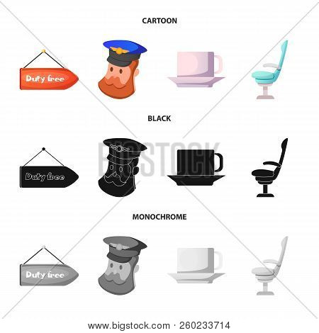 Vector Illustration Of Airport And Airplane Icon. Set Of Airport And Plane Stock Symbol For Web.