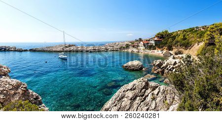 Croatia, Velo Zarace, September 11, 2018:cove Velo Zarace On The Croatian Island Of Hvar. A Place Fo