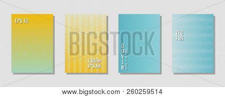 Futuristic Blue Zig Zag Banner Templates, Wavy Lines Gradient Stripes Backgrounds For Music Cover. C
