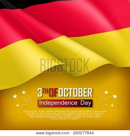 Germany Independence Day Festive Vector Banner. Traditional Political Holiday Celebrated On 3th Of O