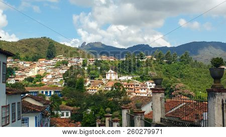 March 25, 2016, Historic City Of Ouro Preto, Minas Gerais, Brazil, View Of The City With Chapel Of O