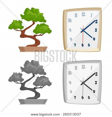 Vector Design Of Furniture And Work Icon. Set Of Furniture And Home Vector Icon For Stock.