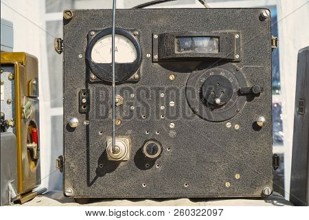 Old Military Radio Station Of Black Color