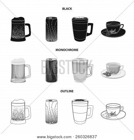 Vector Illustration Of Drink And Bar Logo. Set Of Drink And Party Stock Vector Illustration.