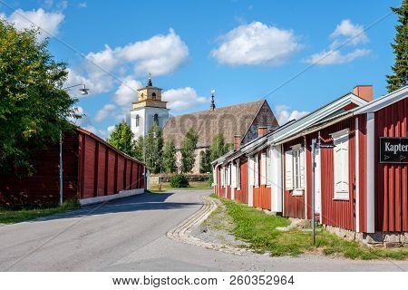 Gammelstad, Sweden - August 9, 2018: Gammelstad Church Town Outside Lulea In Northern Sweden. The Ch
