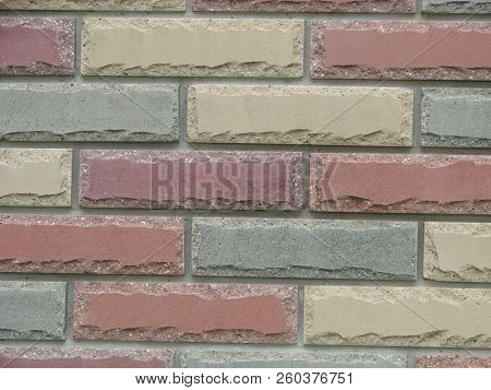 Colorful Brick Wall Pattern, Painted Bricks As Urban Design Texture.