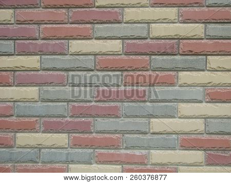 Colorful Brick Wall Pattern, Painted Bricks As Urban Design Texture.