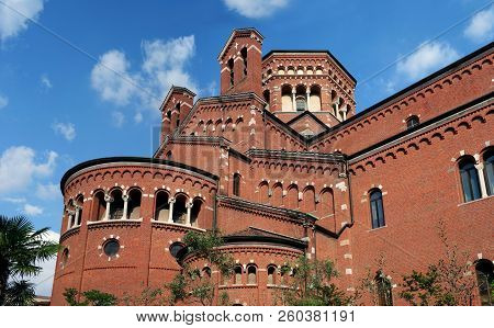 Basilica Of St. Augustine In Milan, Italy. Fragment. At The Basilica Is The Salesian Institute Of Do