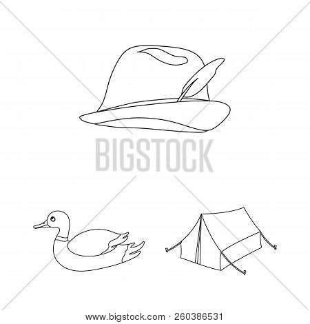 Hunting And Trophy Outline Icons In Set Collection For Design. Hunting And Equipment Vector Symbol S