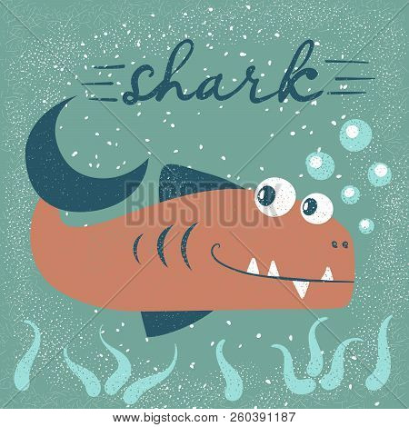 Funny, Cute Fish Characters. Sea Cartoon Illustration. Vector Eps 10