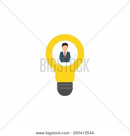 Light Bulb, Man And Lamp, Idea, Vector Illustration. Eps 10.