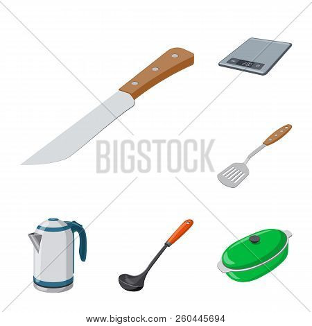 Vector Design Of Kitchen And Cook Icon. Collection Of Kitchen And Appliance Stock Symbol For Web.