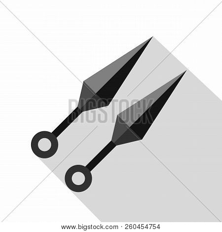Kunai, Ninja Weapon Icon. Flat Illustration Of Kunai, Ninja Weapon Icon For Web  On White Background