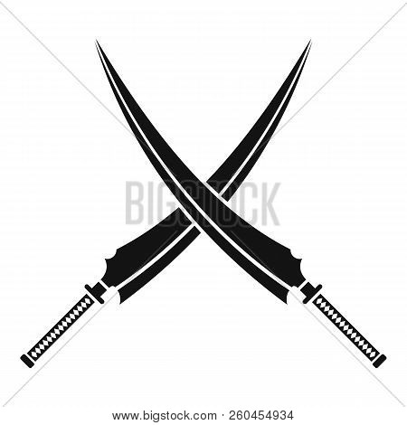 Samurai Swords Icon. Simple Illustration Of Samurai Swords Icon For Web