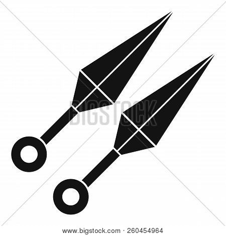 Ninja Weapon Kunai, Throwing Knives Icon. Simple Illustration Of Ninja Weapon Kunai, Throwing Knives
