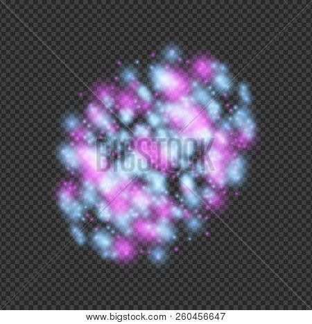 Vector Magical Lights, Magenta And Cian Colors, Bright Colorful Decorative Element On Transparent Ba